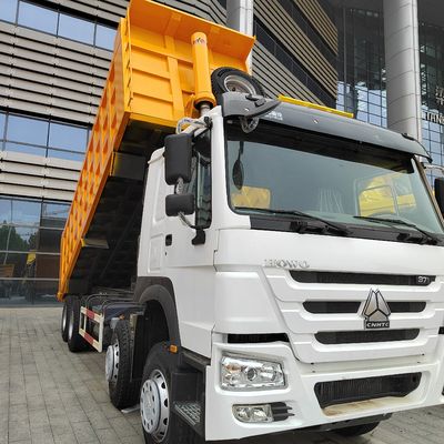 Euro2 Sinotruk HOWO 375HP 8*4 φορτηγό απορριμμάτων με μπροστινό ύψος ανύψωσης με &gt; 8L χωρητικότητα κινητήρα